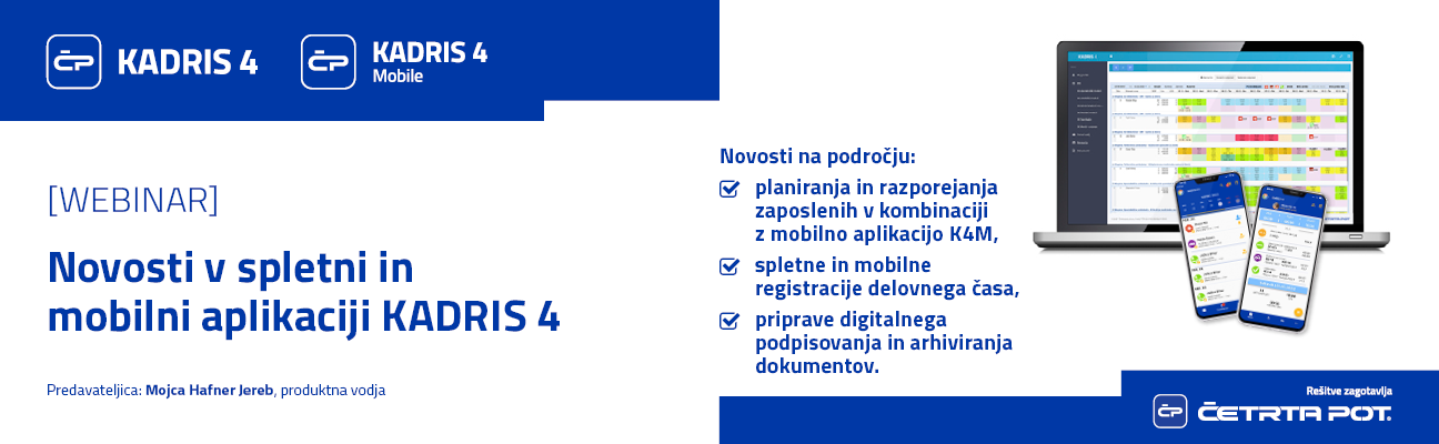 Webinarji - Novosti v spletni in mobilni aplikaciji KADRIS 4